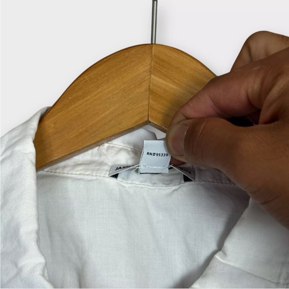 James Perse Los Angeles Womens White Button-Up Shirt Size 4 Ultra Light Weight - Picture 5 of 10